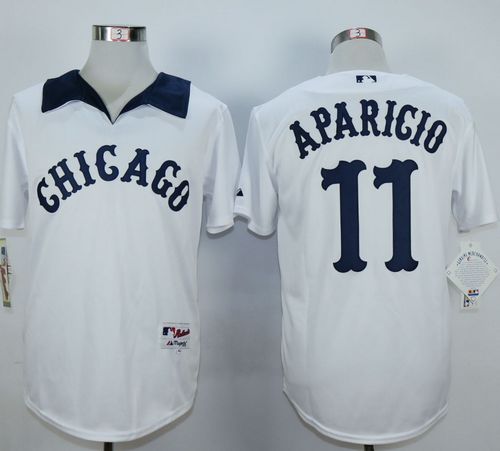 White Sox #11 Luis Aparicio White 1976 Turn Back The Clock Stitched MLB Jersey - Click Image to Close